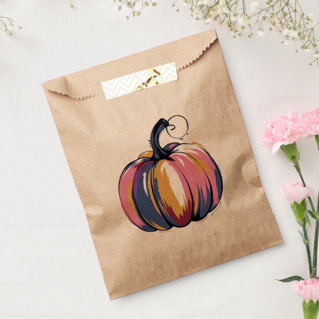 Bolsa De Papel Caída de Halloween en la divertida calabaza de leo (Sellado)