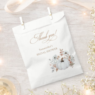 Bolsa De Papel Caída de la ducha de la novia de calabaza blanca