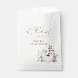 Bolsa De Papel Caída de la ducha de la novia de calabaza blanca