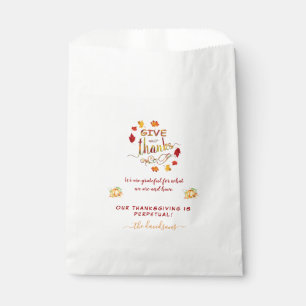 Bolsa De Papel Caída de las hojas de acuarela dar gracias Monogra