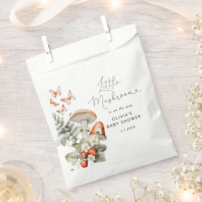 Bolsa De Papel Caída del bosque, pequeña ducha de bebé de setas (Cortado)
