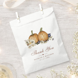 Bolsa De Papel Caída En El Amor Calabaza Boda Botánico De Otoño