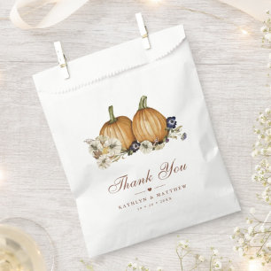 Bolsa De Papel Caída En El Amor Calabaza Boda Botánico De Otoño