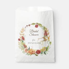 Bolsa De Papel Caída Floral Borgoña Blanco Calabaza Bridal Ducha 
