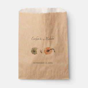 Bolsa De Papel Caída Rustica Otoño Blanco, Naranja Boda de calaba
