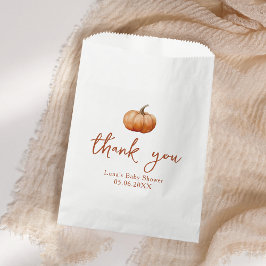 Bolsa De Papel Caída Tocada Un Pequeño Baby Shower De Calabaza