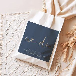 Bolsa De Papel CAITLIN Elegante y Arreglado de Bodas Navy y Gold 