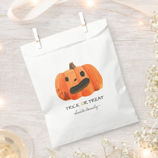 Bolsa De Papel Calabaza acuática de truco o truco de Halloween (Cortado)