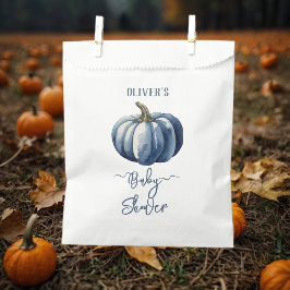 Bolsa De Papel Calabaza azul acuarela niño niño ducha camiseta