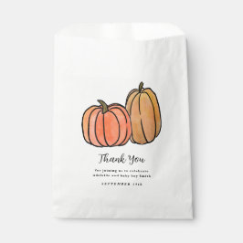 Bolsa De Papel Calabaza cosecha otoñal Sexo Neutral Baby Shower