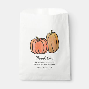 Bolsa De Papel Calabaza cosecha otoñal Sexo Neutral Baby Shower