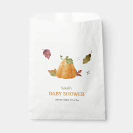 Bolsa De Papel Calabaza de acuarela adorable para el bebé de otoñ