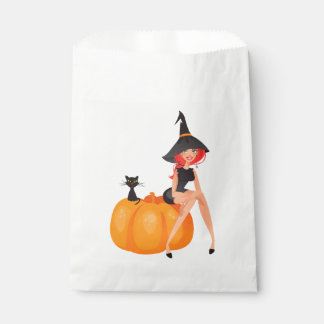 Bolsa De Papel Calabaza de brujas de Halloween y gato negro
