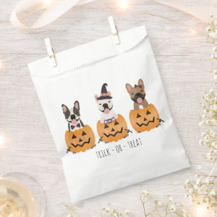 Bolsa De Papel Calabaza De Bulldoges Franceses Trick O Trek