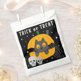 Bolsa De Papel Calabaza de gato negro hace daño o trata Halloween