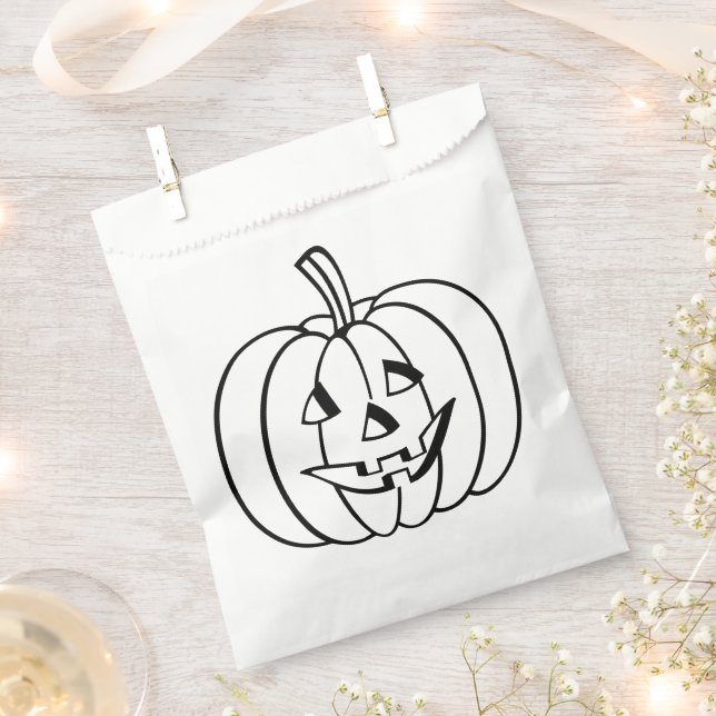 Bolsa De Papel Calabaza de Halloween de estilo Jack-O-Lantern (Cortado)