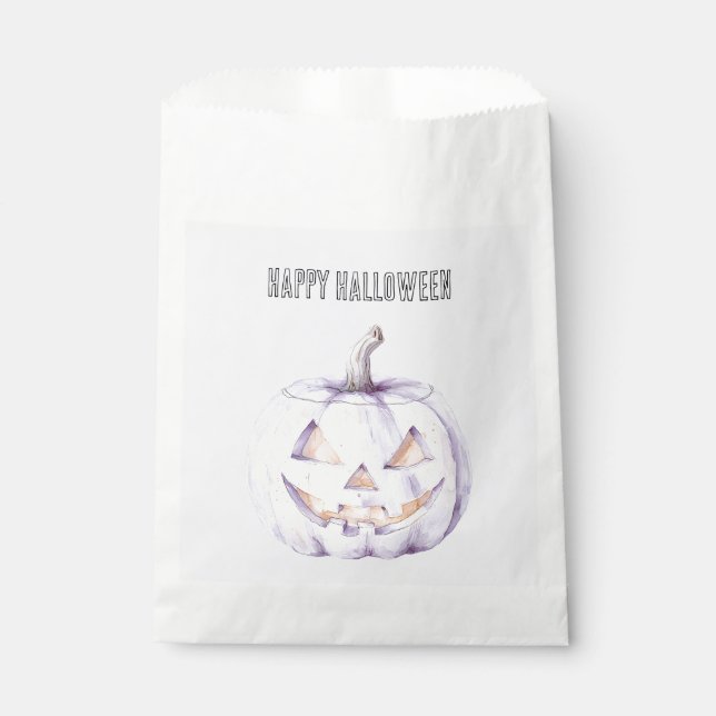 Bolsa De Papel Calabaza de Halloween lavanda (Anverso)