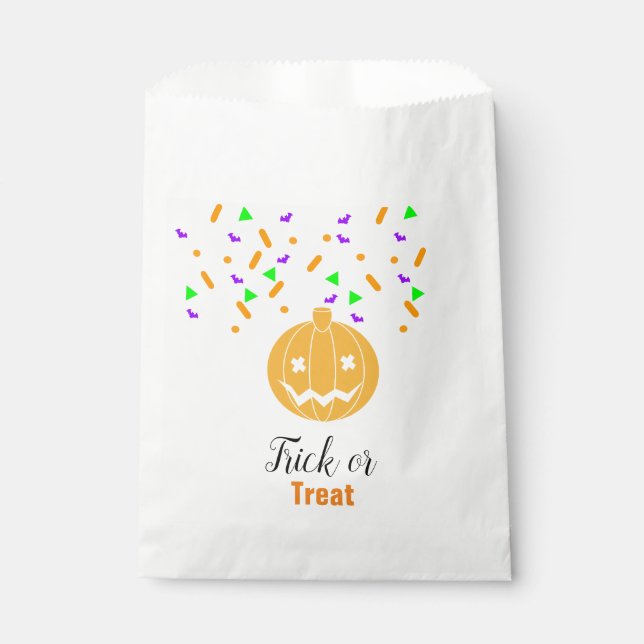 Bolsa De Papel Calabaza de Halloween Spooky | Espoletas de Confet (Anverso)