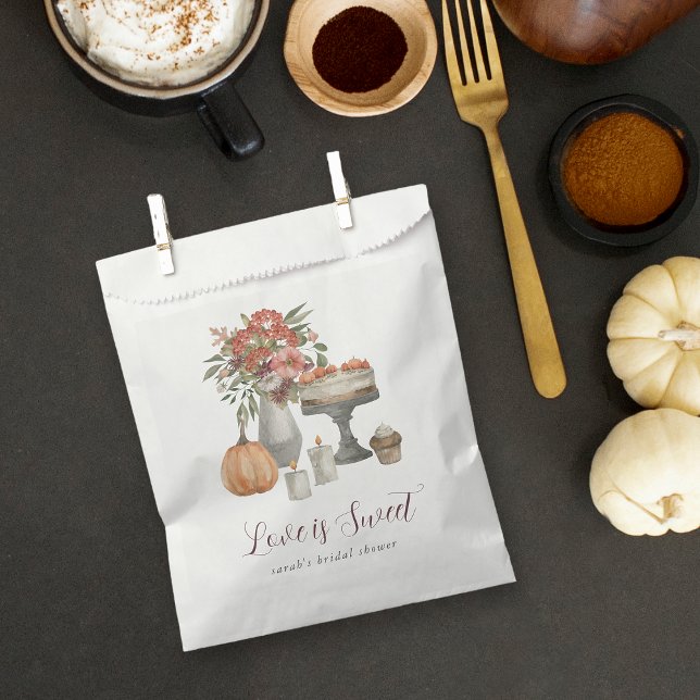 Bolsa De Papel Calabaza de otoño acogedora "El amor es dulce" (Subido por el creador)