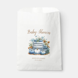 Bolsa De Papel Calabaza dorada azul Baby Shower otoño