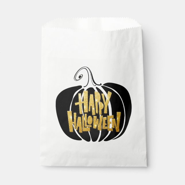 Bolsa De Papel Calabaza feliz de Halloween (Anverso)