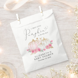 Bolsa De Papel Calabaza Flora Rosa Bebé Chica Ducha