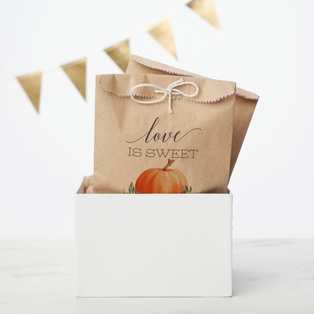 Bolsa De Papel Calabaza floral de otoño rústica (Fiesta)