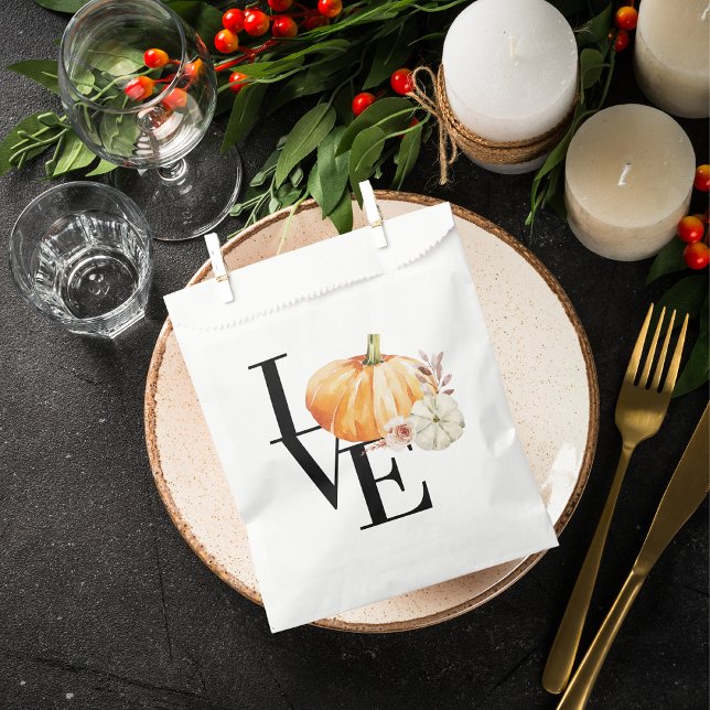 Bolsa De Papel Calabaza Naranja con Acuarela Moderna y Amor (Subido por el creador)