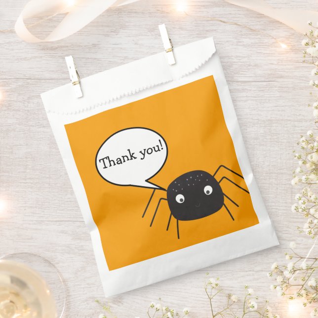 Bolsa De Papel Calabaza naranja Spider Halloween (Cortado)