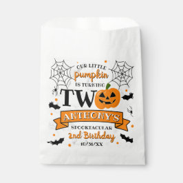 Bolsa De Papel Calabaza pequeña cumple dos años de Halloween