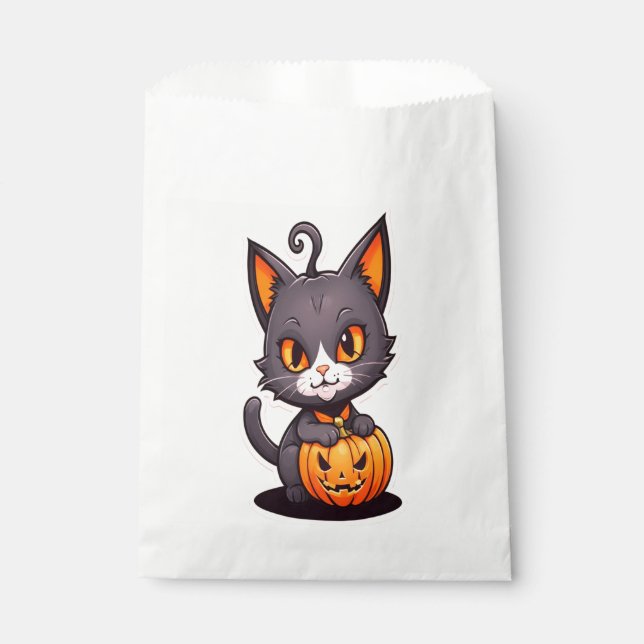Bolsa De Papel Calabaza Personalizado divertida (Anverso)