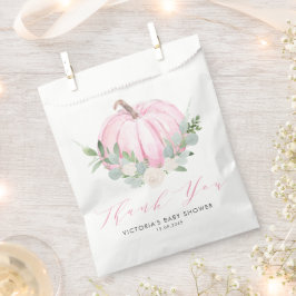 Bolsa De Papel Calabaza rosa acuarela Baby Shower otoño