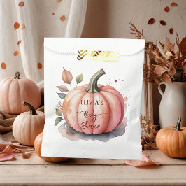 Bolsa De Papel Calabaza rosa Acuarela Boho Bebé Chica Ducha