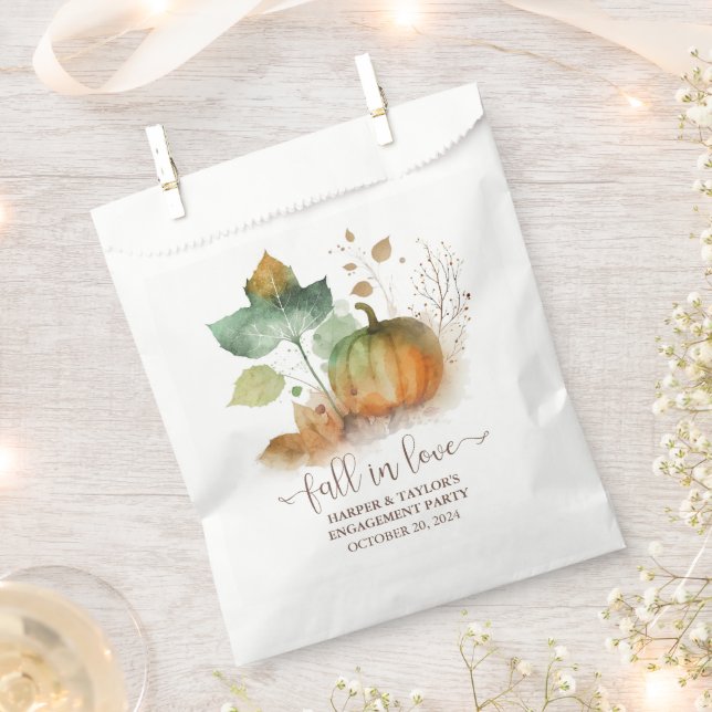 Bolsa De Papel Calabaza Rústica Elegante de Otoño (Cortado)