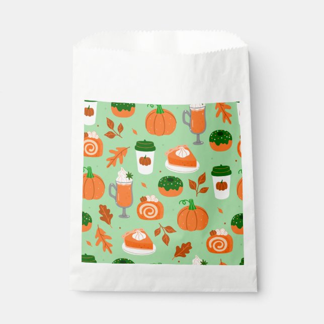 Bolsa De Papel calabaza spp. café verde pastel (Anverso)
