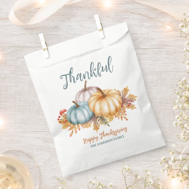 Bolsa De Papel Calabazas acuáticas de agradecimiento Feliz Día de (Cortado)