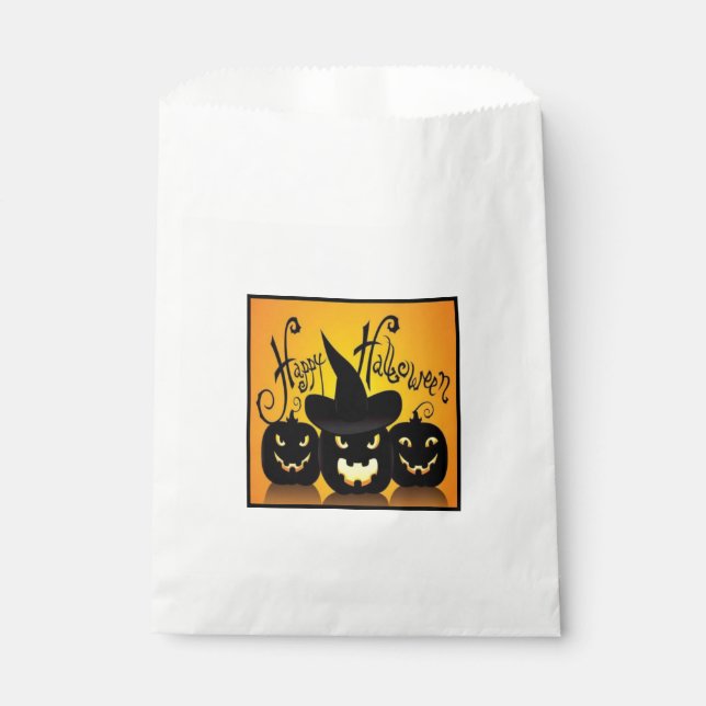 Bolsa De Papel Calabazas de Halloween Black Happy (Anverso)