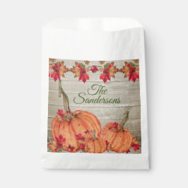 Bolsa De Papel Calabazas de Naranja de otoño de madera rústica ho
