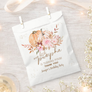 Bolsa De Papel Calabazas de otoño acuarela Boho Chica 4º cumpleañ