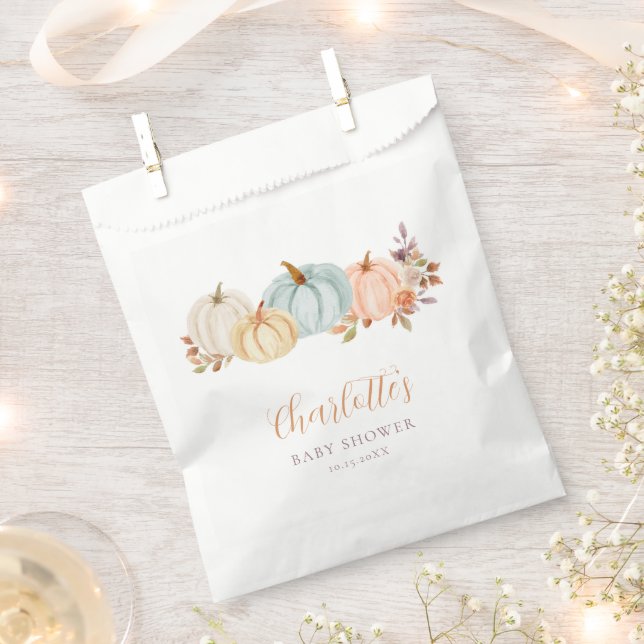 Bolsa De Papel Calabazas otoñales Caen Floral | BABY SHOWER (Cortado)