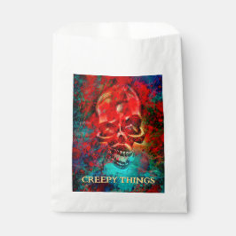 Bolsa De Papel Calavera colorida. Cosas espeluznantes 
