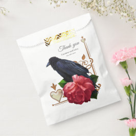 Bolsa De Papel Calavera gótica y Raven.