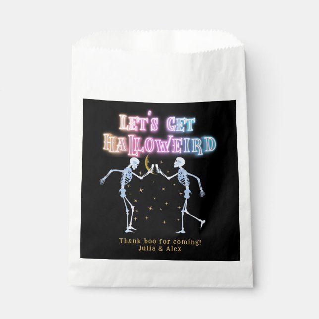 Bolsa De Papel Calavera Neon Halloween Halloweird Esqueletos Bail (Anverso)
