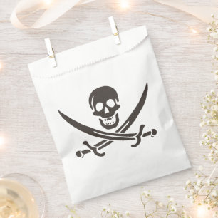 Bolsa De Papel Calavera obsidiana espada Bandera pirata de Calico