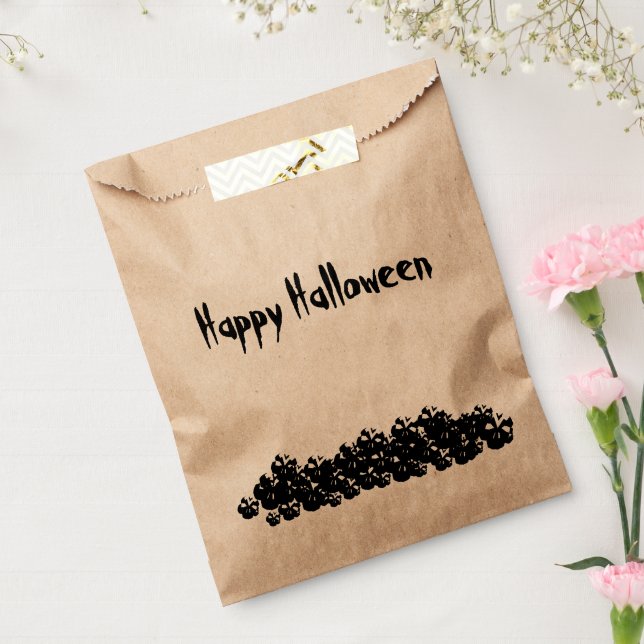 Bolsa De Papel Calaveras apiladas blancas y negras de Halloween e (Sellado)