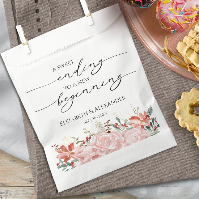 Bolsa De Papel Caligrafía | Boda de inicio de final dulce (Subido por el creador)