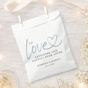 Bolsa De Papel Caligrafía Corazón Felices para Siempre Boda