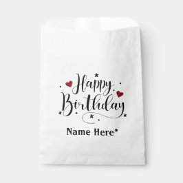 Bolsa De Papel Caligrafía de tipografía Minimalista feliz cumplea