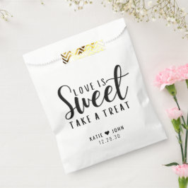 Bolsa De Papel Caligrafía El amor es dulce, toma un trato Boda