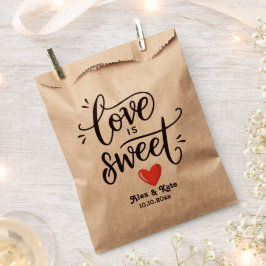 Bolsa De Papel Caligrafía El amor es un dulce Boda